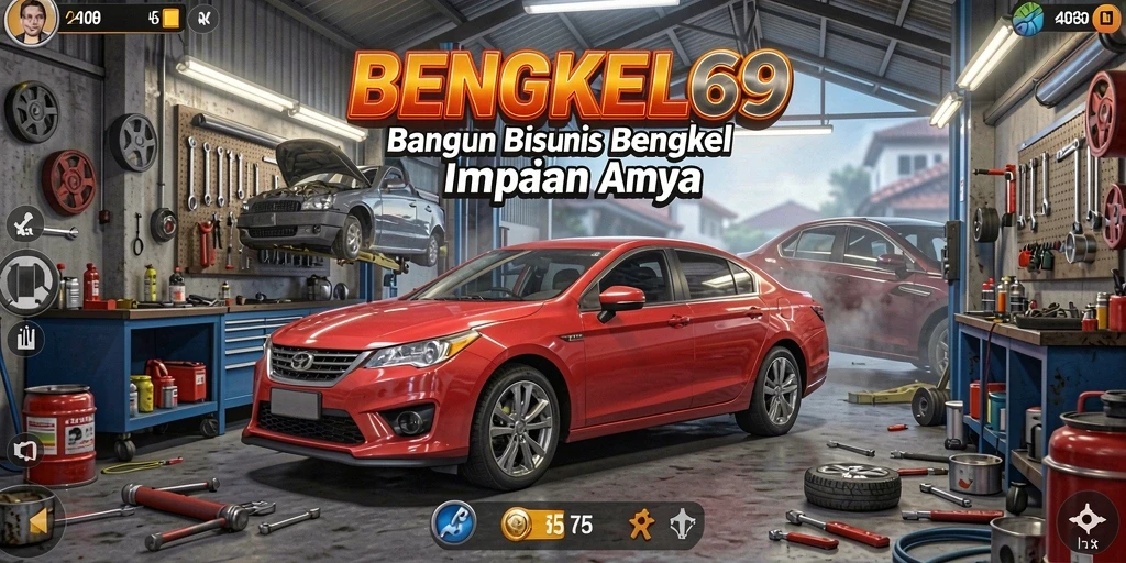 Tampilan gameplay yang menampilkan strategi membangun bengkel Tycoon.