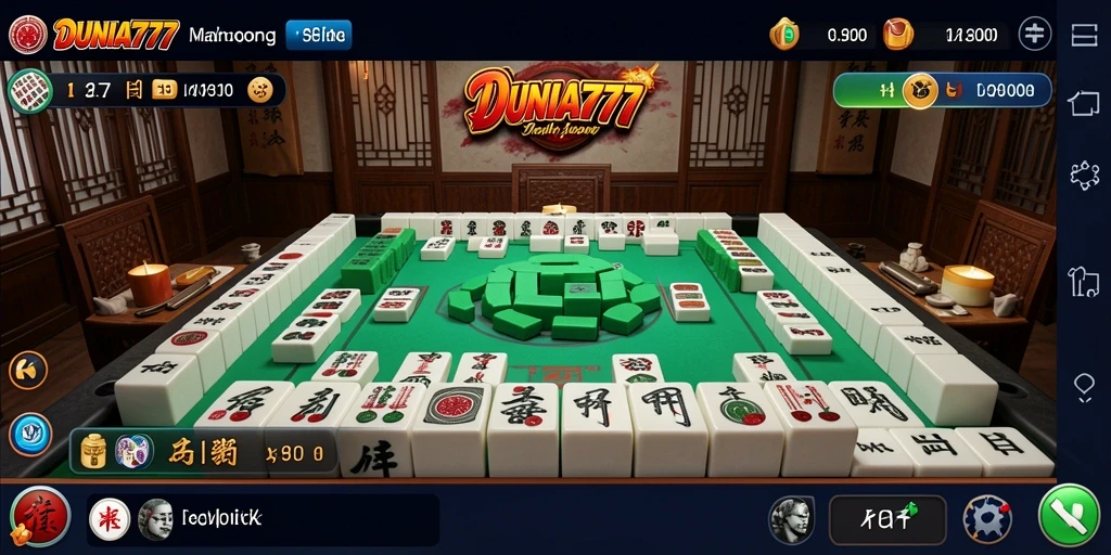 Tampilan gameplay menantang dalam DUNIA777 Mahjong.