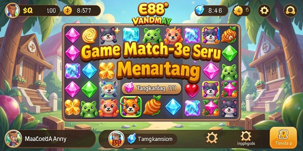 Tampilan gameplay E88 yang menarik dan penuh warna.