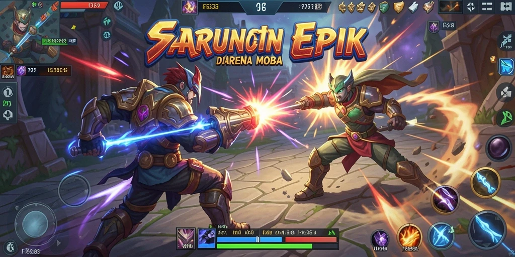 Gameplay FB333 dengan pertarungan tim yang seru di arena.