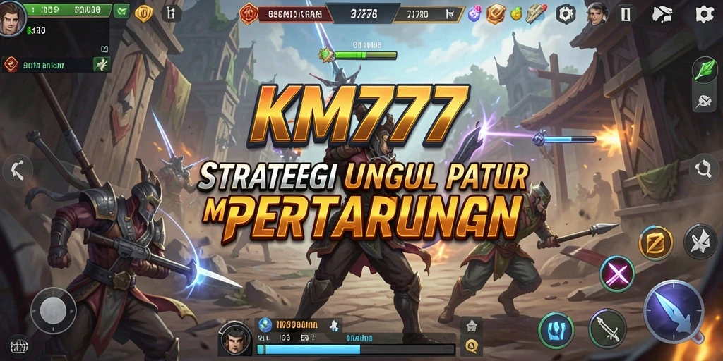 Tangkapan layar gameplay KM777, menampilkan pertarungan strategi yang intens.
