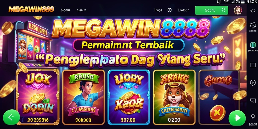 Tampilan utama gameplay slot MEGAWIN888 yang menarik dan penuh warna.