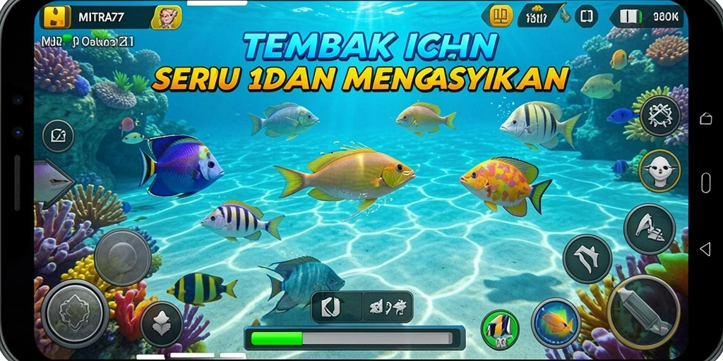 Tampilan menakjubkan dari gameplay Tembak Ikan di MITRA77.