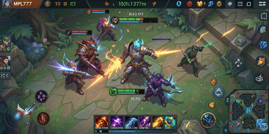 Tampilan gameplay menegangkan dalam permainan MOBA MPL777.