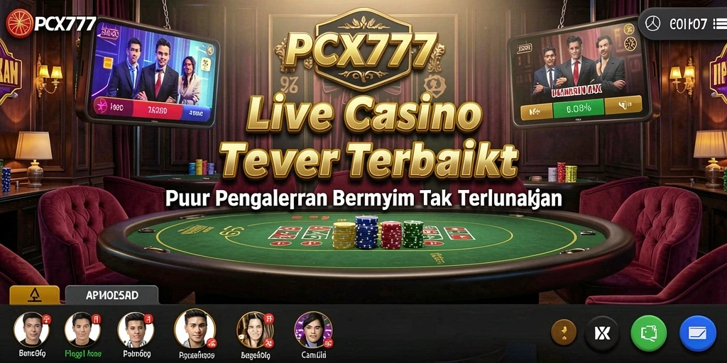 Screenshot gameplay PCX777 yang menampilkan atmosfer kasino live yang mendebarkan.