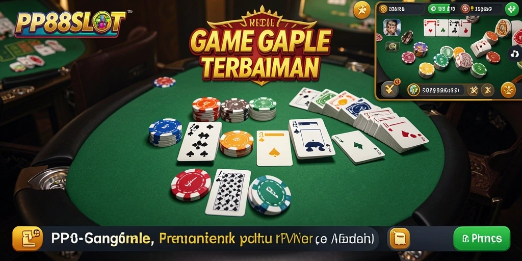 Tampilan gameplay seru dalam PP88SLOT, permainan Gaple yang menyenangkan.